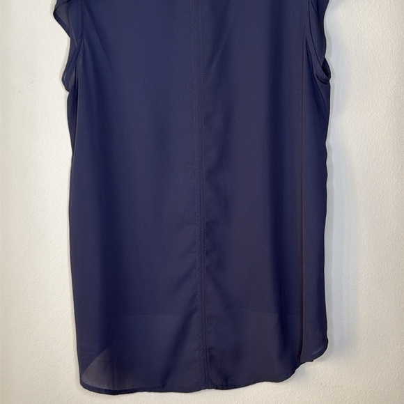 Gibson Nordstrom Flutter Sleeve Sleeveless Flowy Top in Navy Size XL - Picture 7 of 10